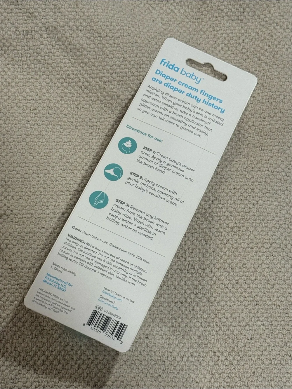 Frida Baby Teal Diaper Cream Booty Brush